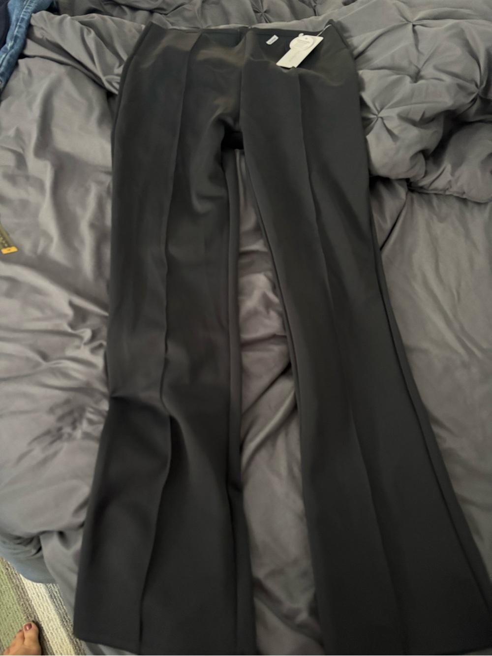 Upper East Side Pintuck Flare Pants In Black